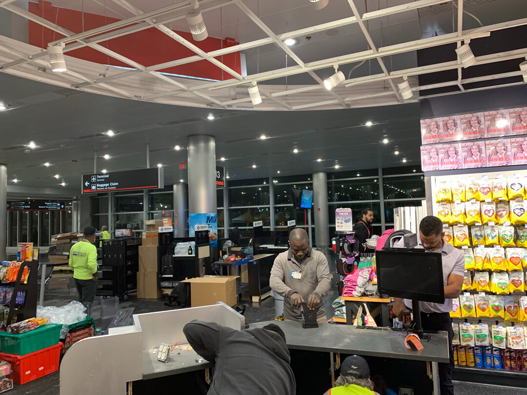 a convenience store having retail elements installed